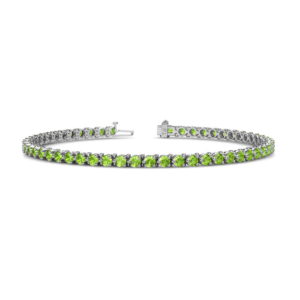 Cliona 3.00 mm Peridot Eternity Tennis Bracelet 