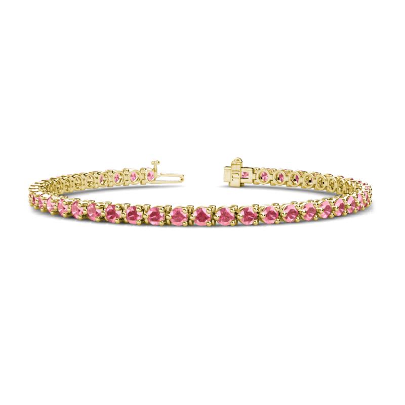 Cliona 3.30 mm Pink Tourmaline Eternity Tennis Bracelet 