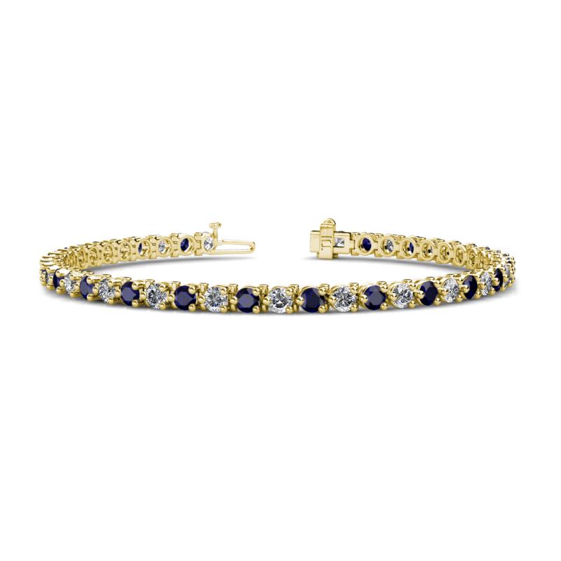 Cliona 3.30 mm Blue Sapphire and Diamond Eternity Tennis Bracelet 