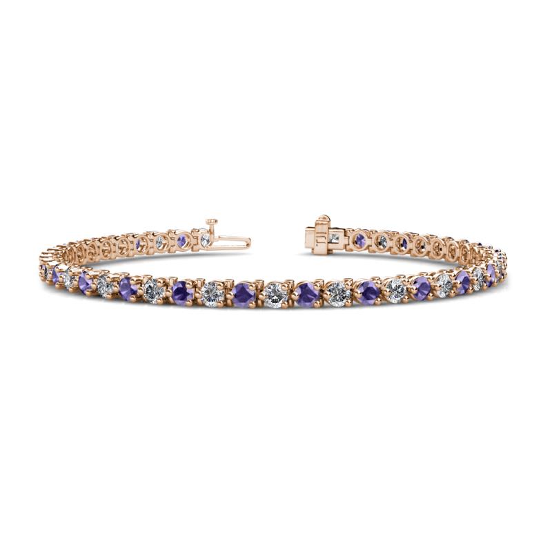 Cliona 3.30 mm Iolite and Diamond Eternity Tennis Bracelet 