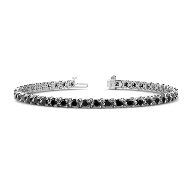 Cliona 3.60 mm Black Diamond Eternity Tennis Bracelet 