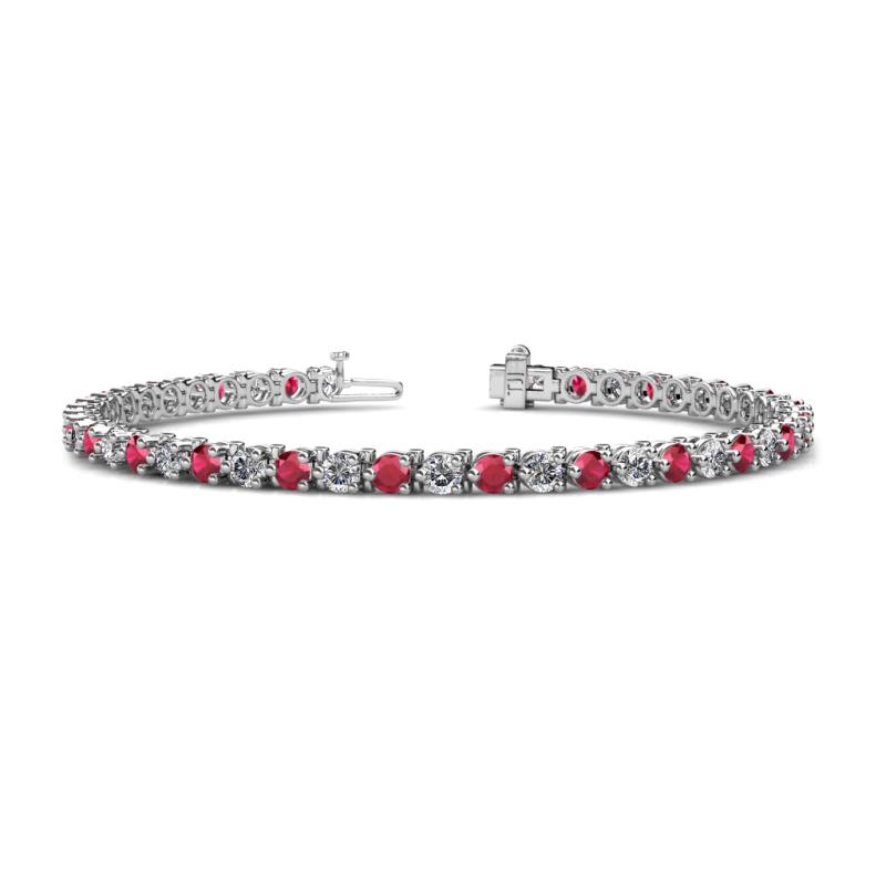 Cliona 3.6 mm Ruby and Diamond Eternity Tennis Bracelet 