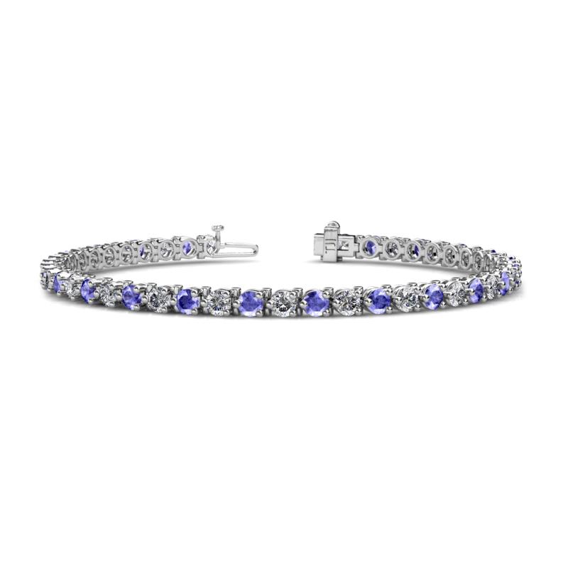 Cliona 3.6 mm Tanzanite and Diamond Eternity Tennis Bracelet 