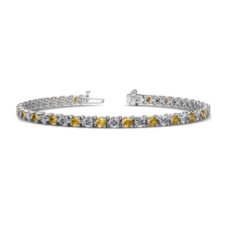 Cliona 3.6 mm Citrine and Diamond Eternity Tennis Bracelet 