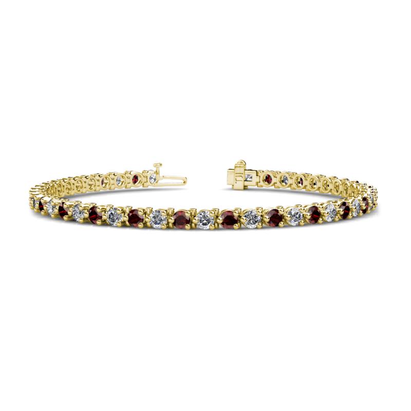 Cliona 3.6 mm Red Garnet and Diamond Eternity Tennis Bracelet 