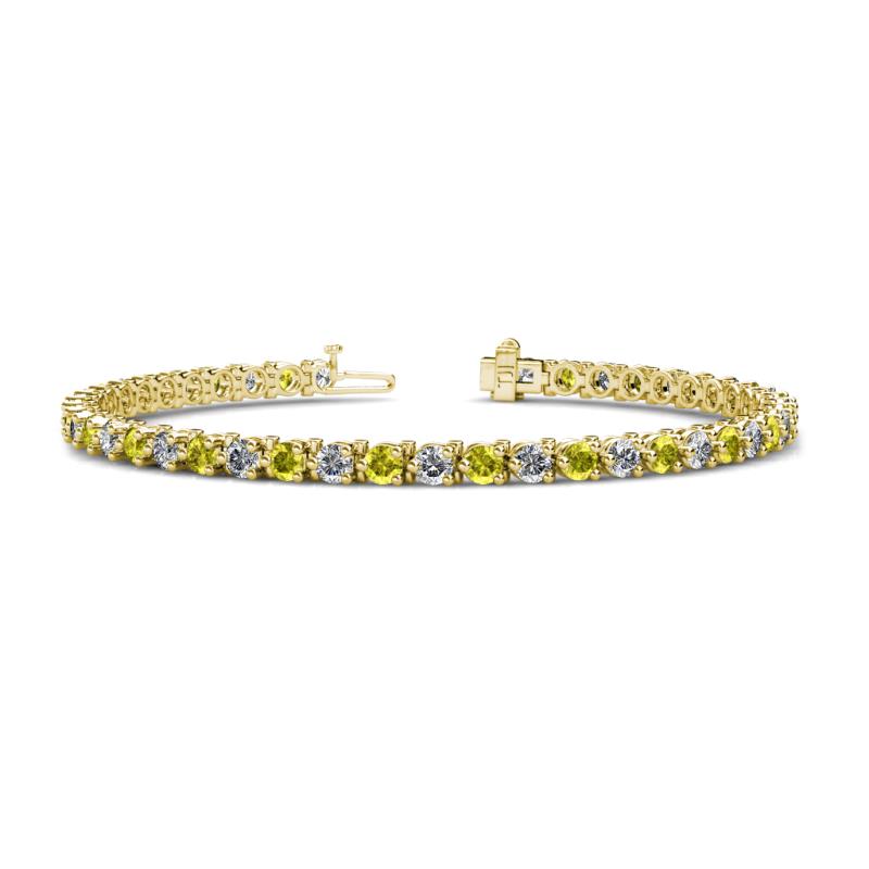 Cliona 3.6 mm Yellow and White Diamond Eternity Tennis Bracelet 