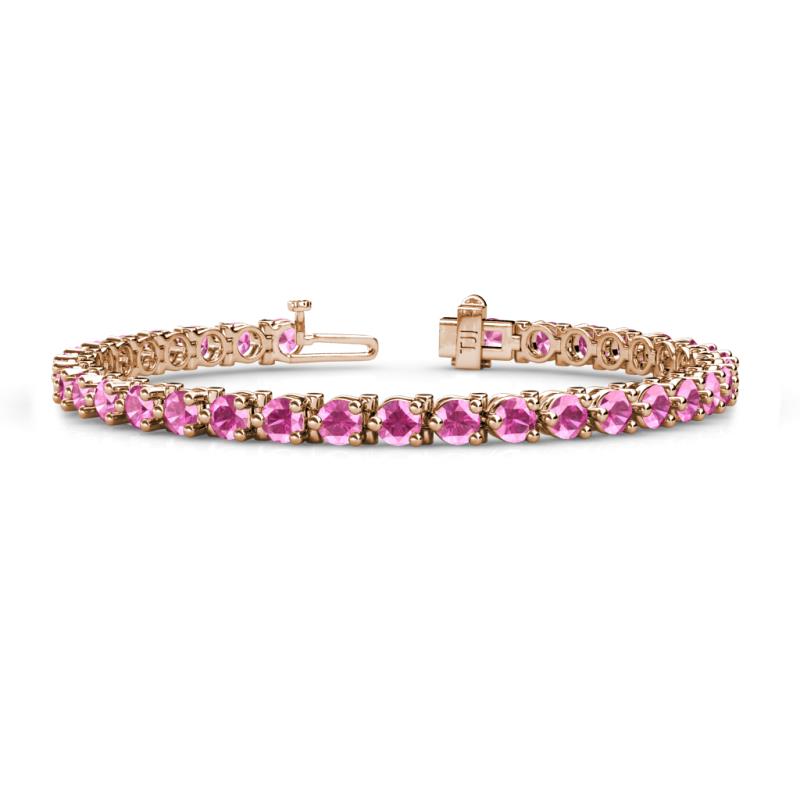 Cliona 4.10 mm Pink Sapphire Eternity Tennis Bracelet 