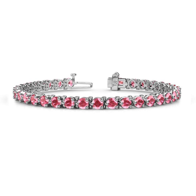 Cliona 4.10 mm Pink Tourmaline Eternity Tennis Bracelet 