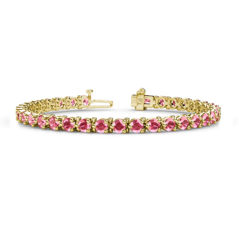 Cliona 4.10 mm Pink Tourmaline Eternity Tennis Bracelet 