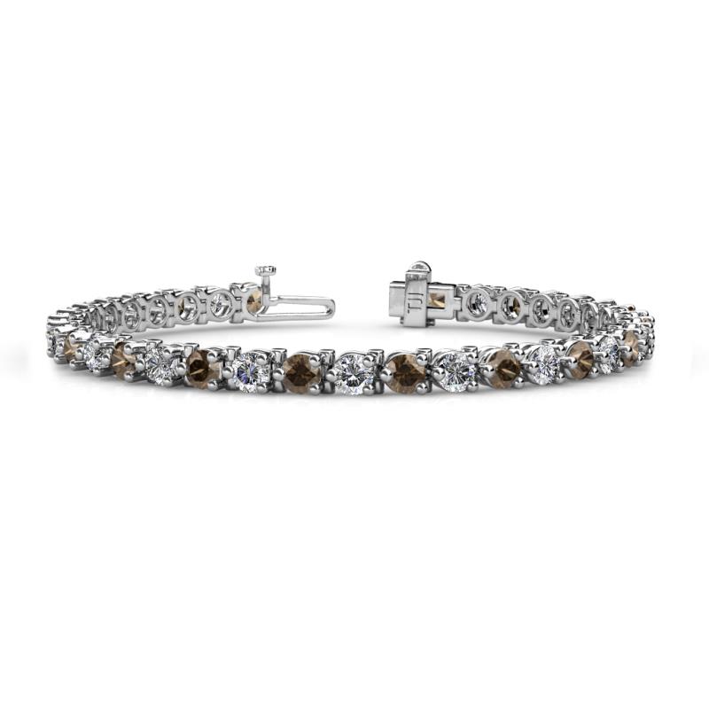Cliona 4.10 mm Smoky Quartz and Diamond Eternity Tennis Bracelet 