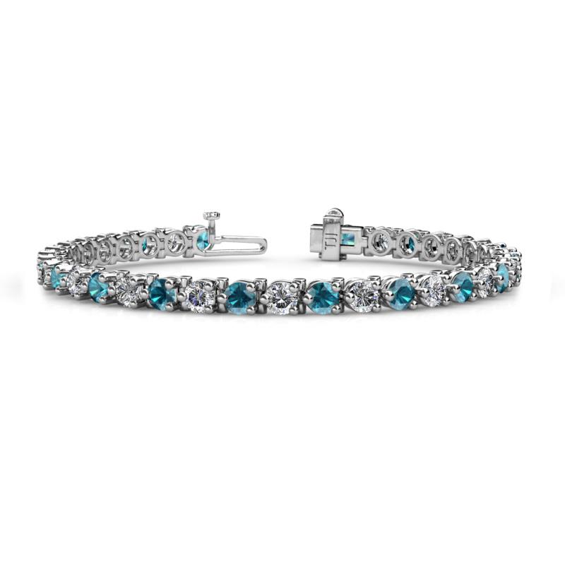 Cliona 4.10 mm London Blue Topaz and Diamond Eternity Tennis Bracelet 