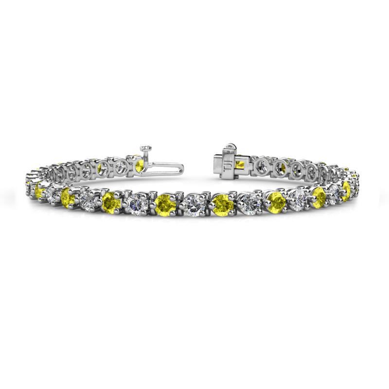 Cliona 4.10 mm Yellow and White Diamond Eternity Tennis Bracelet 