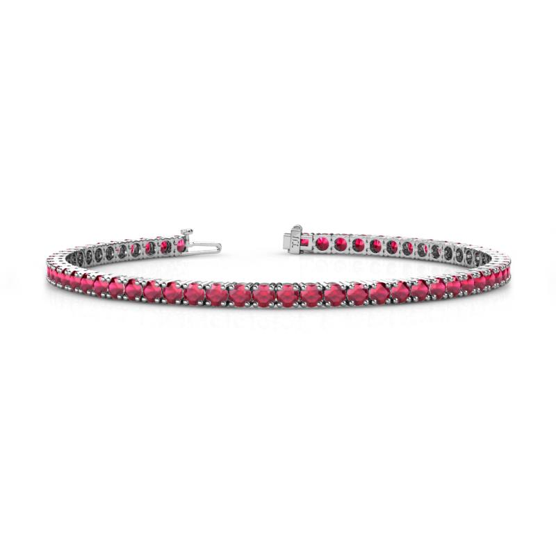 Leslie 2.90 mm Round Ruby Eternity Tennis Bracelet 