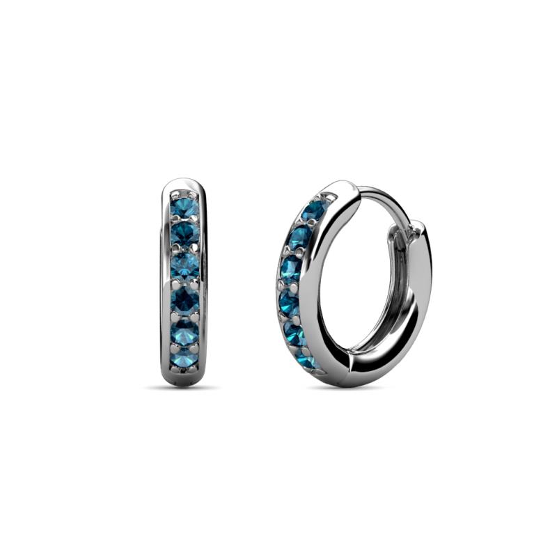 Cianna Petite Blue Diamond Hoop Earrings 