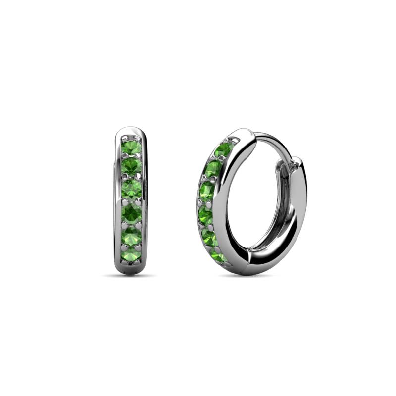 Cianna Petite Green Garnet Hoop Earrings 