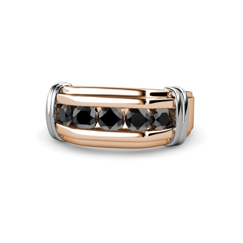 Rose Gold Black Diamond Mens Ring 14k Rose Gold Custom Black Diamond