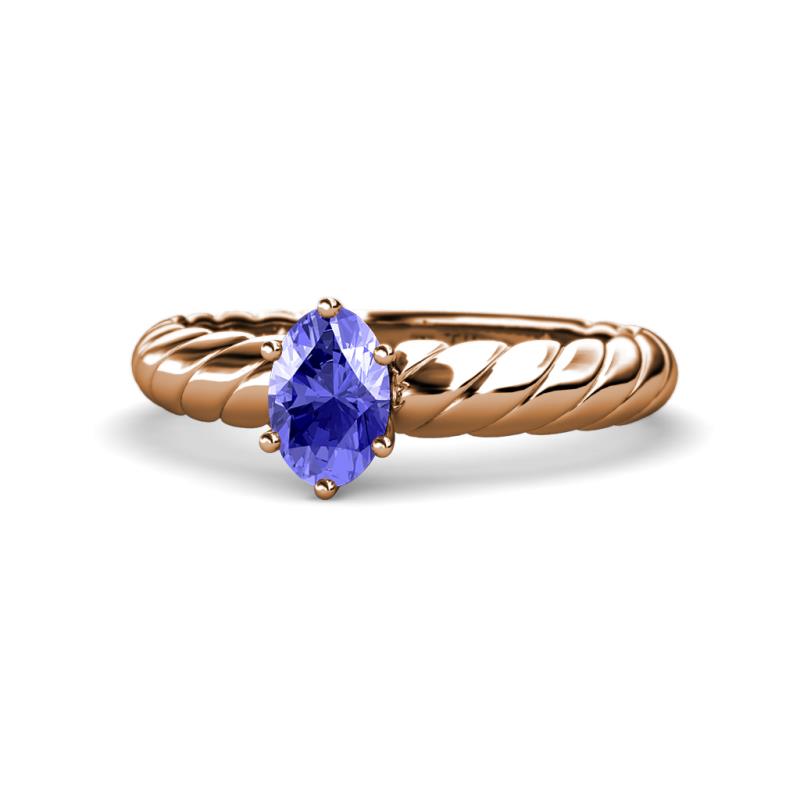 Eudora Classic 7x5 mm Oval Shape Tanzanite Solitaire Engagement Ring 