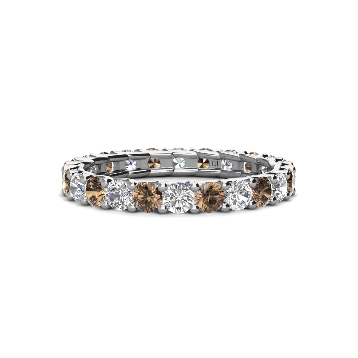 Laida 3.00 mm Smoky Quartz and Diamond Eternity Band 