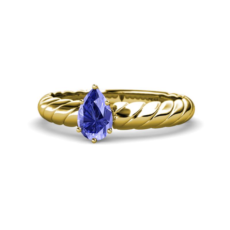 Eudora Classic Pear Cut Tanzanite Solitaire Engagement Ring 