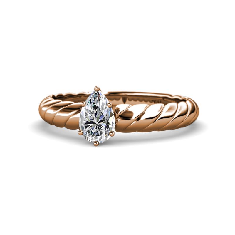 Eudora Classic Pear Cut Diamond Solitaire Engagement Ring 