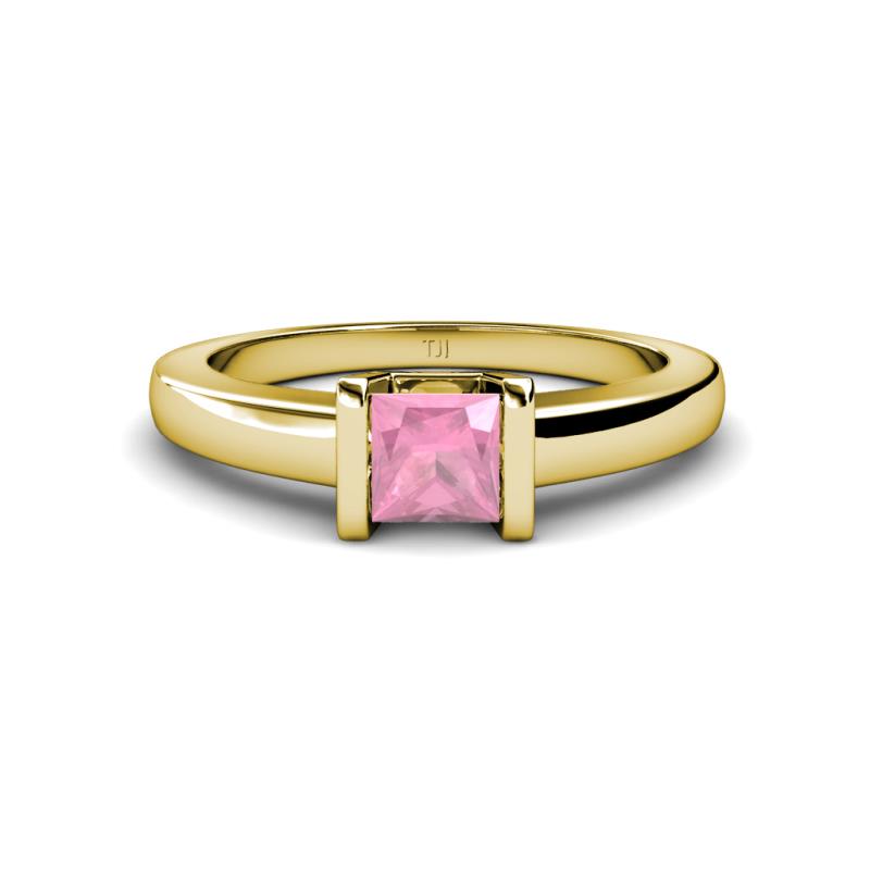 Izna Princess Cut Pink Tourmaline Solitaire Engagement Ring 