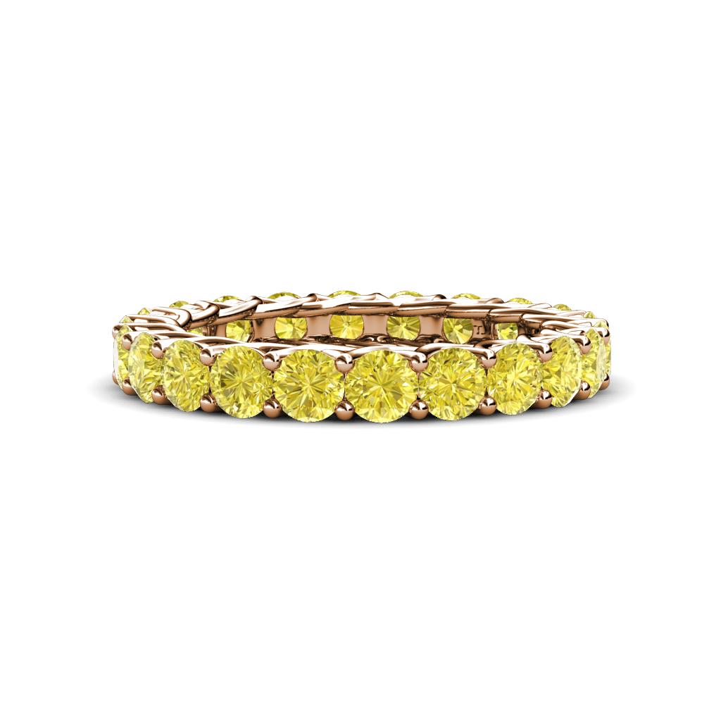 Lucida 3.40 mm Round Yellow Diamond U Prong Eternity Band 