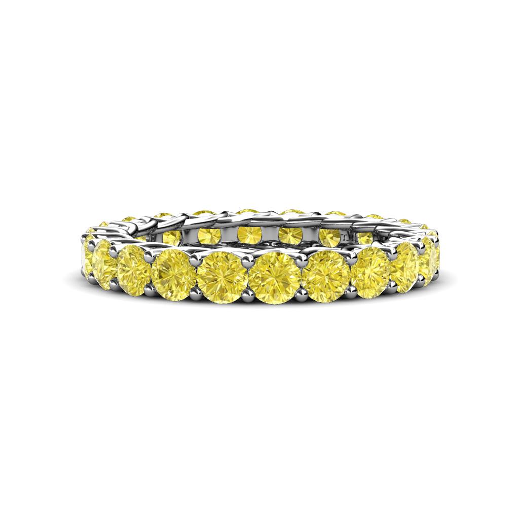 Lucida 3.40 mm Round Yellow Diamond U Prong Eternity Band 