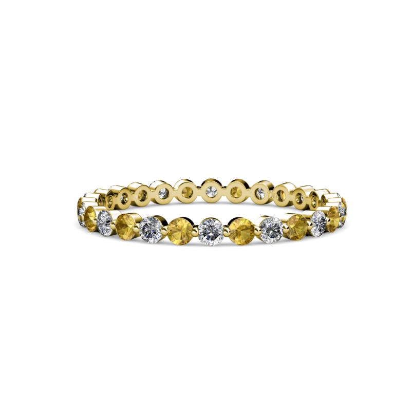Valerie 2.40 mm Citrine and Diamond Eternity Band 