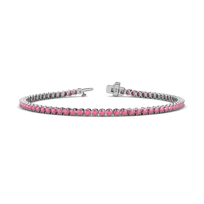 Izarra 2.30 mm Pink Tourmaline Eternity Tennis Bracelet 