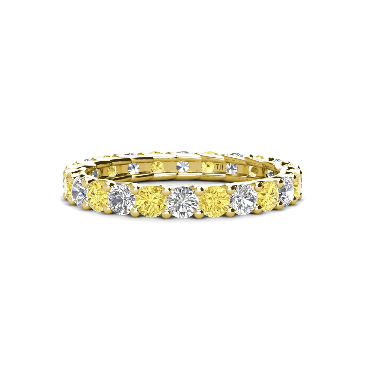 Laida 3.00 mm Yellow Sapphire and Diamond Eternity Band 