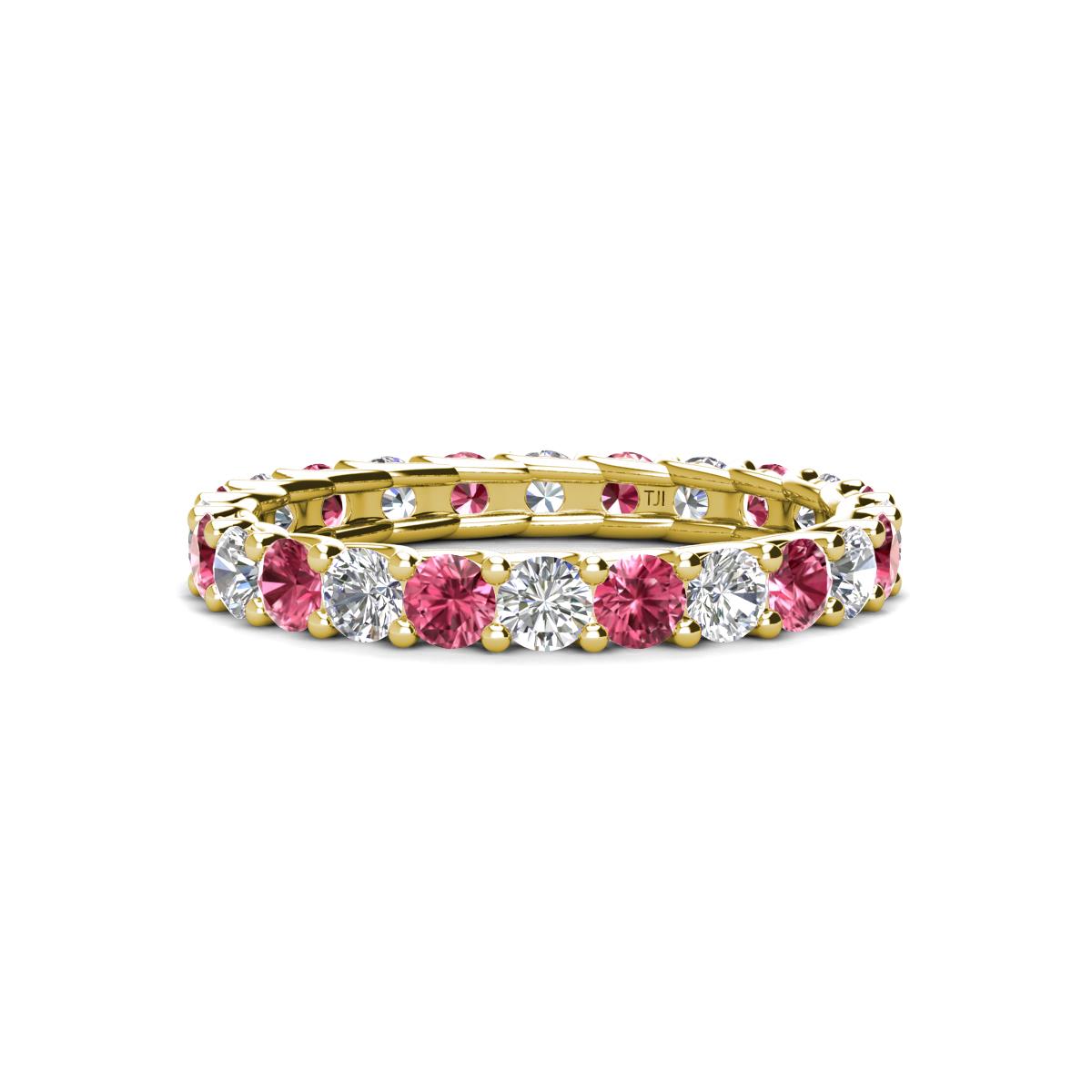 Laida 3.00 mm Pink Tourmaline and Diamond Eternity Band 