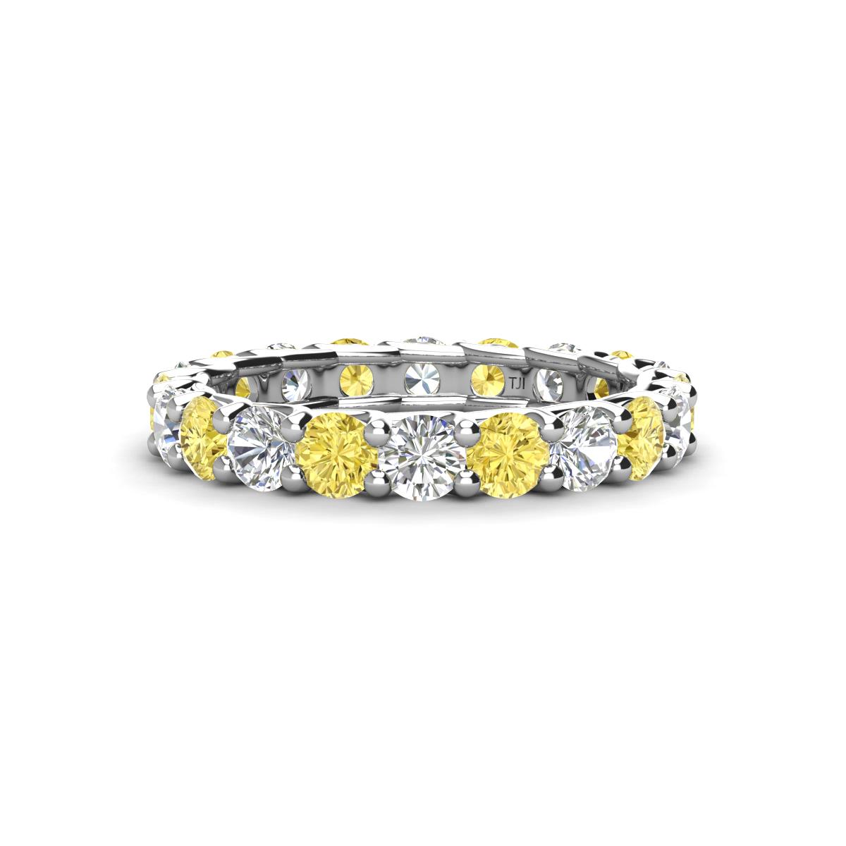 Laida 3.40 mm Yellow Sapphire and Diamond Eternity Band 