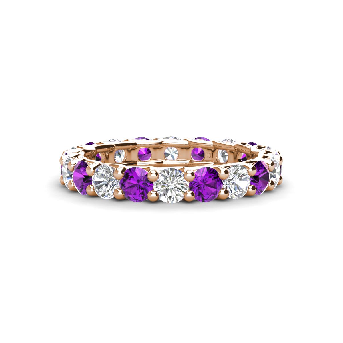 Laida 3.40 mm Amethyst and Diamond Eternity Band 