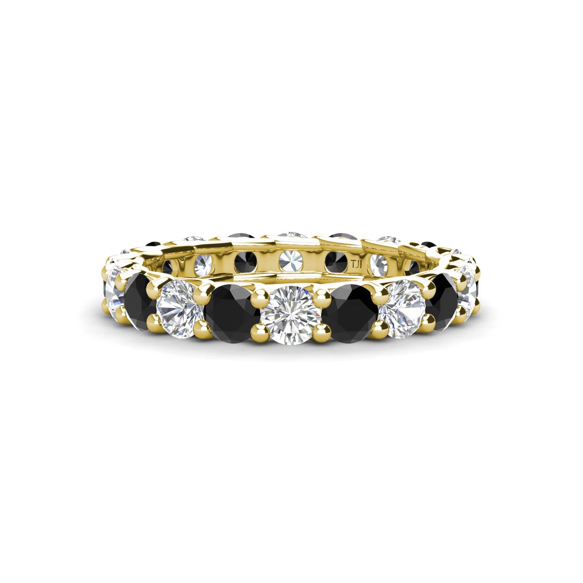 Laida 3.40 mm Black and White Diamond Eternity Band 