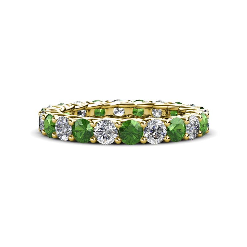 Lucida 3.40 mm Green Garnet and Diamond Eternity Band 