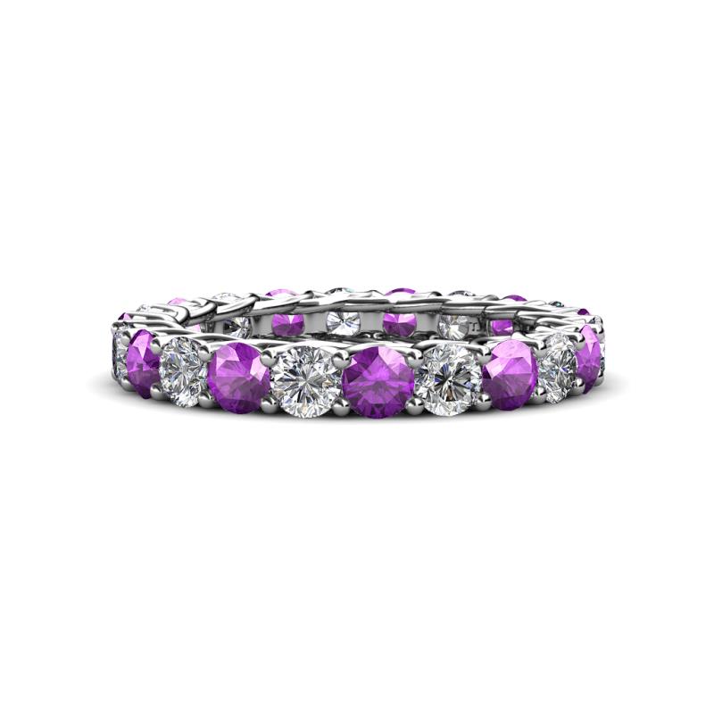 Lucida 3.40 mm Diamond and Amethyst Eternity Band 