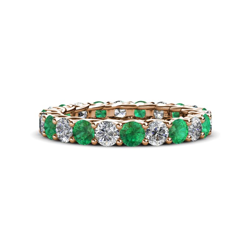Lucida 3.40 mm Emerald and Diamond Eternity Band 