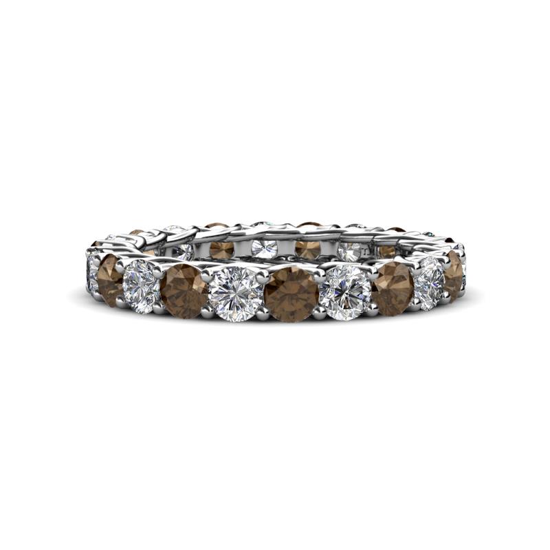 Lucida 3.40 mm Smoky Quartz and Diamond Eternity Band 