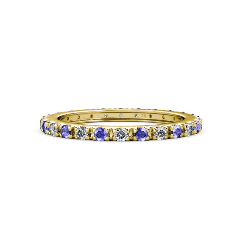 Gracie 2.00 mm Round Tanzanite and Diamond Eternity Band 