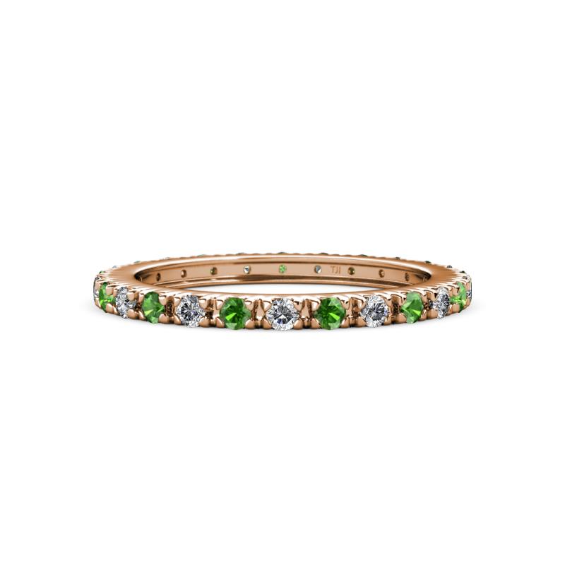 Gracie 2.00 mm Round Green Garnet and Diamond Eternity Band 
