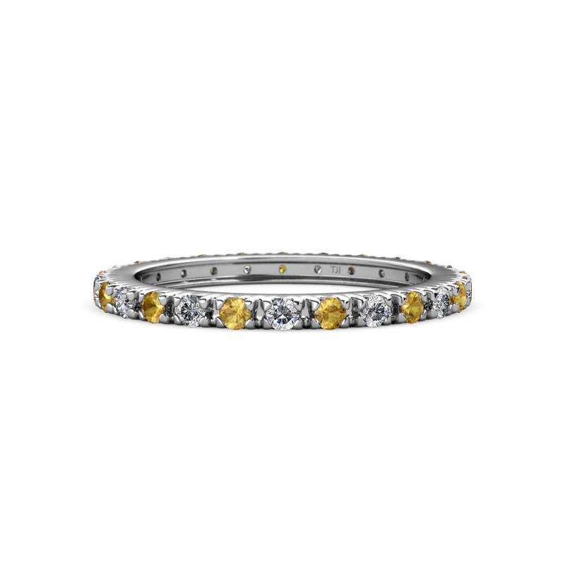 Gracie 2.00 mm Round Citrine and Diamond Eternity Band 