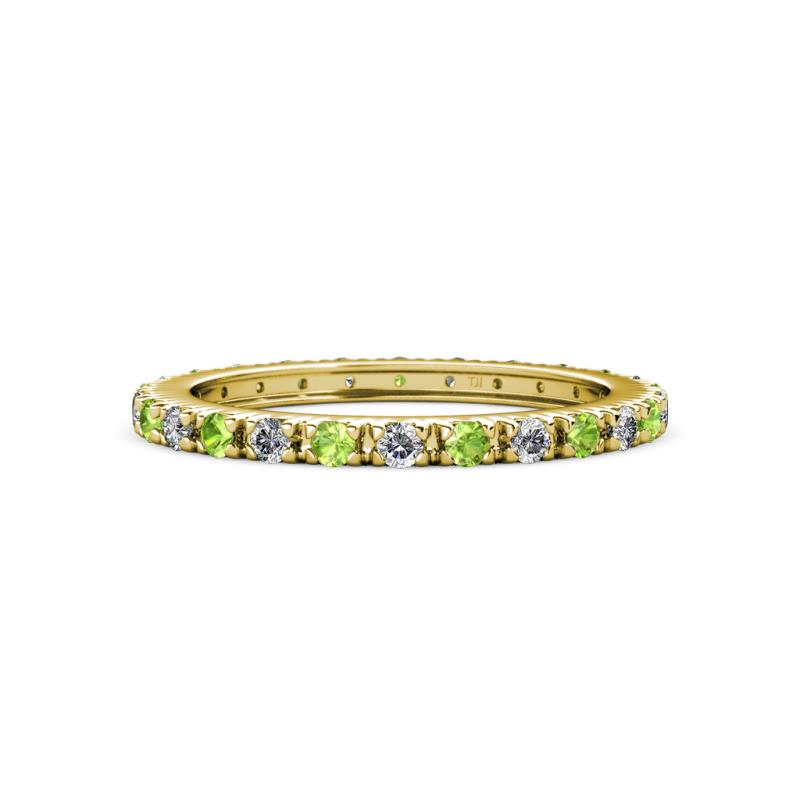 Gracie 2.00 mm Round Peridot and Diamond Eternity Band 