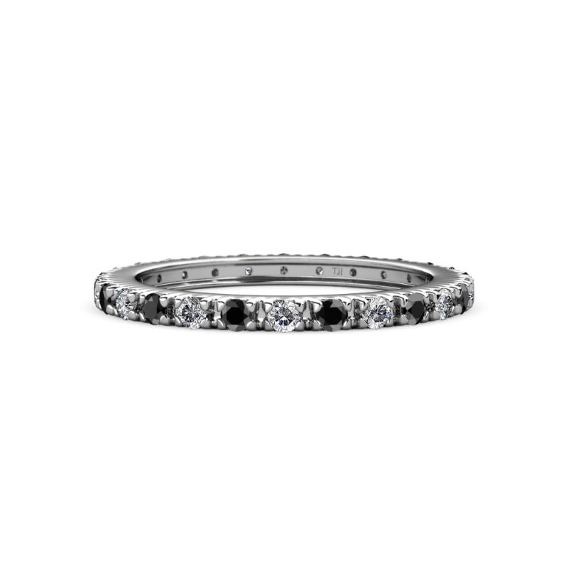 Gracie 2.00 mm Round Black and White Diamond Eternity Band 