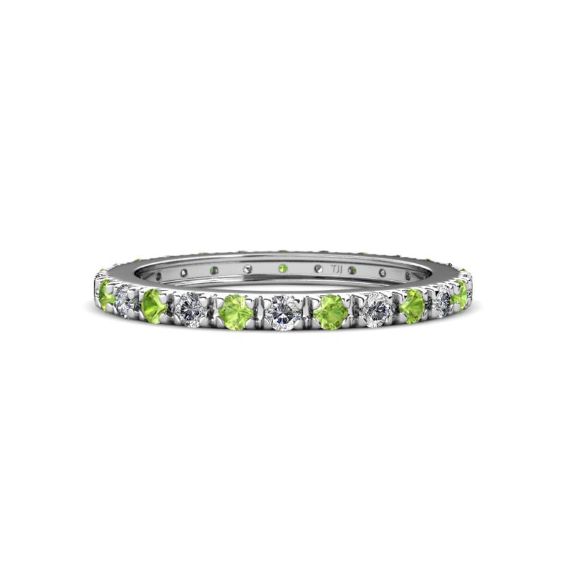 Gracie 2.30 mm Round Peridot and Diamond Eternity Band 