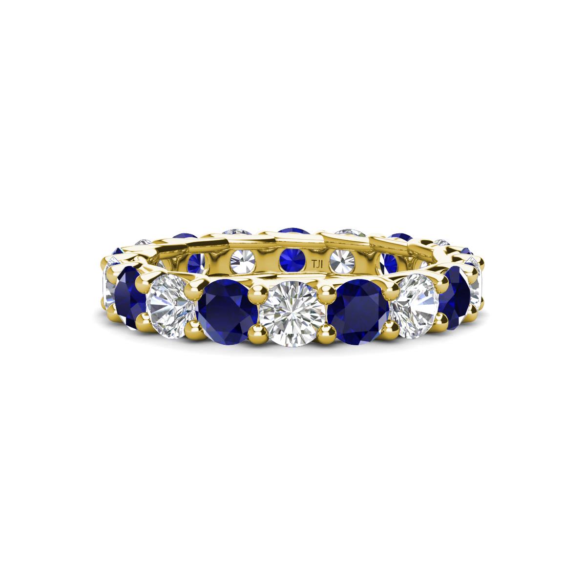 Laida 3.80 mm Blue Sapphire and Diamond Eternity Band 