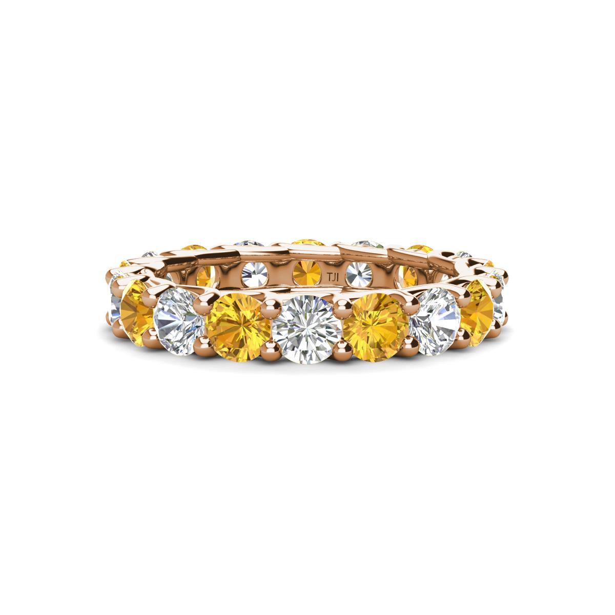 Laida 3.80 mm Citrine and Diamond Eternity Band 