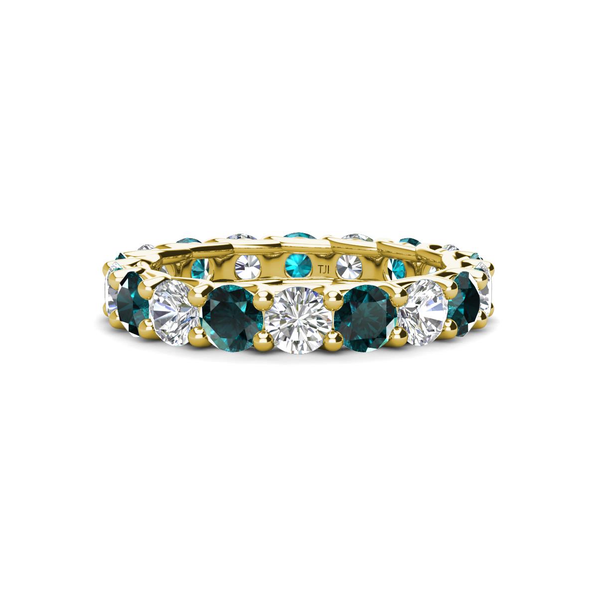 Laida 3.80 mm London Blue Topaz and Diamond Eternity Band 