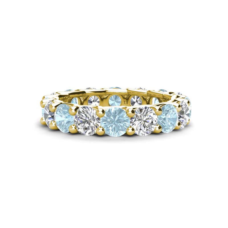 Laida 3.60 ctw (4.00 mm) Aquamarine and Diamond Eternity Band 