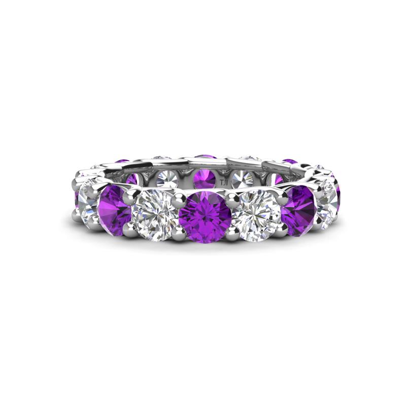 Laida 3.60 ctw (4.00 mm) Amethyst and Diamond Eternity Band 