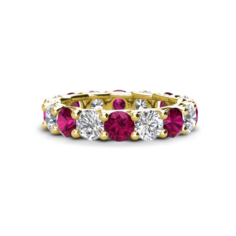 Laida 4.52 ctw (4.00 mm) Rhodolite Garnet and Diamond Eternity Band 